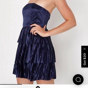 Lulu's Midnight Blue/ navy Strapless Dress
